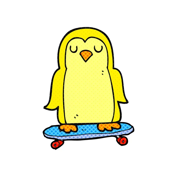 Мультяшные птицы на скейтборде — стоковый вектор