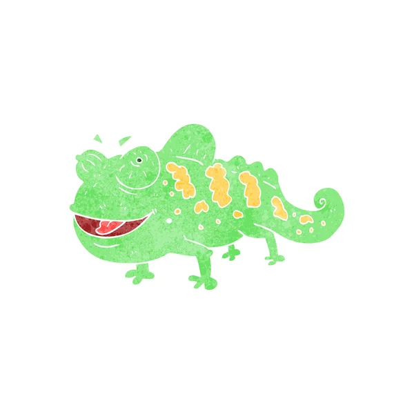 Retro cartoon chameleon — Stock Vector