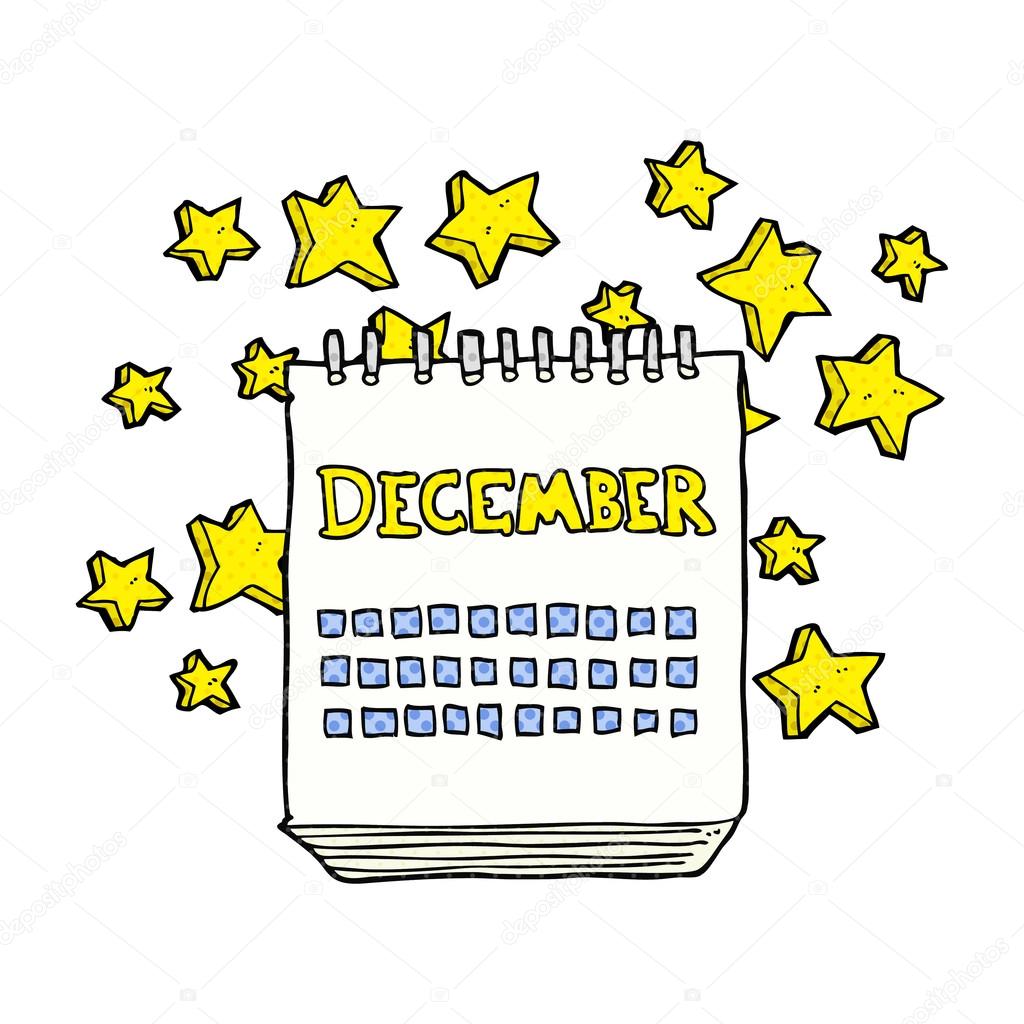 Calendario de dibujos animados que muestra el mes de diciembre vector,  gráfico vectorial © lineartestpilot imagen #96681180