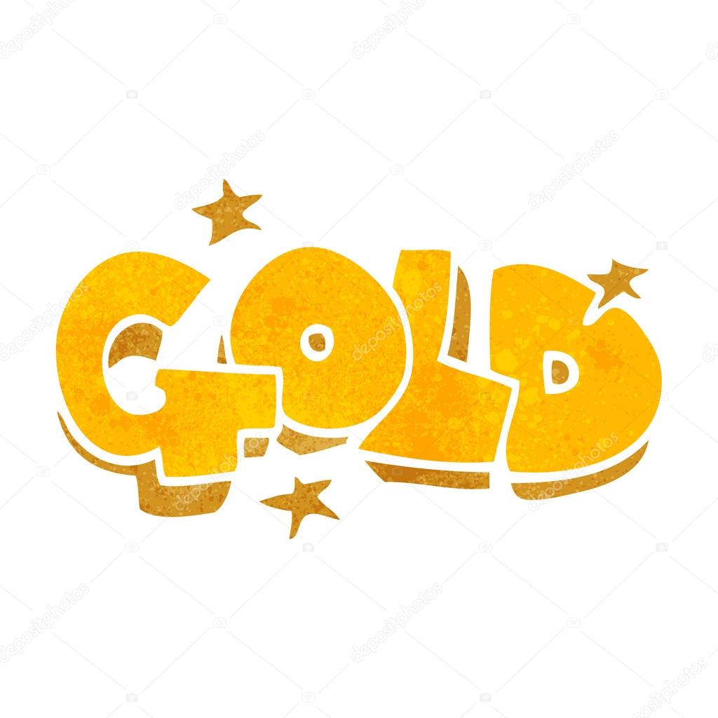retro cartoon word gold stock vector lineartestpilot 96682706