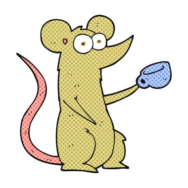 çizgi film fare ile kahve fincanı