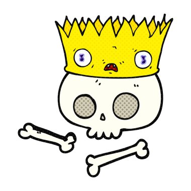 eski kafatası üzerinde çizgi film sihirli taç