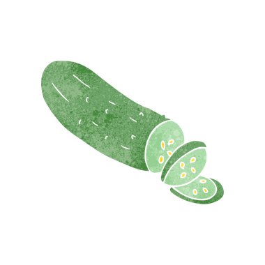 retro karikatür dilimlenmiş salatalık