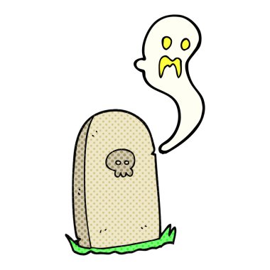 Karikatür hayaleti mezarından çıkıyor.