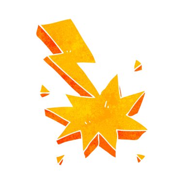 Retro karikatür aydınlatma grev sembolü