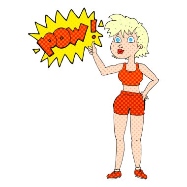 sembol Yaşasın vererek mutlu jimnastik salonu kadın