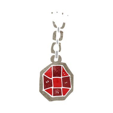 Retro karikatür büyük mücevher kolye