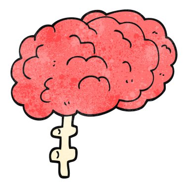 Retro karikatür beyin