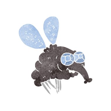 Retro karikatür sinek