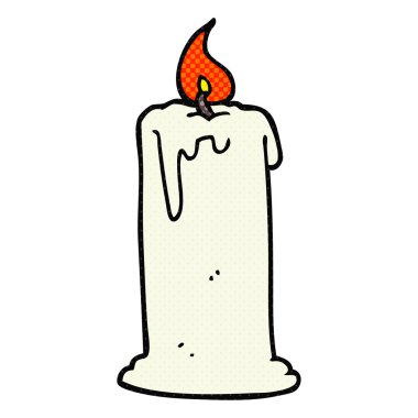 karikatür yanan mum