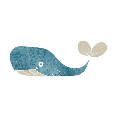 Retro karikatür balina