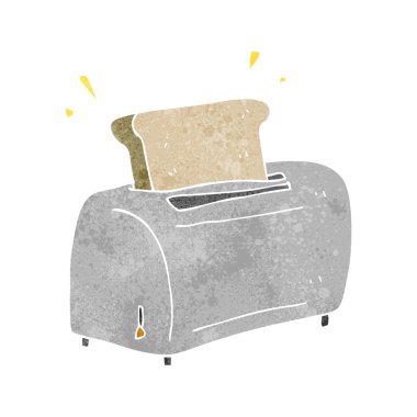 Retro karikatür ekmek kızartma makinesi