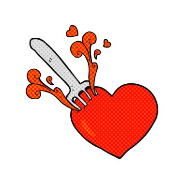 kalp karikatür çatal