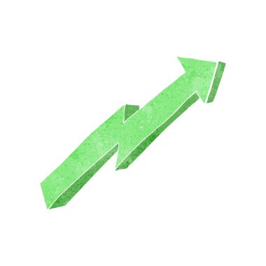 Retro karikatür trendi yukarı ok