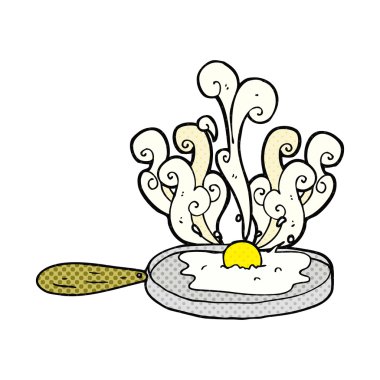 çizgi roman tarzı çizgi film yumurta kızartma