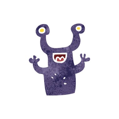 Retro çizgi film küçük uzaylı