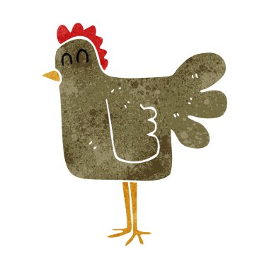 Retro karikatür tavuk
