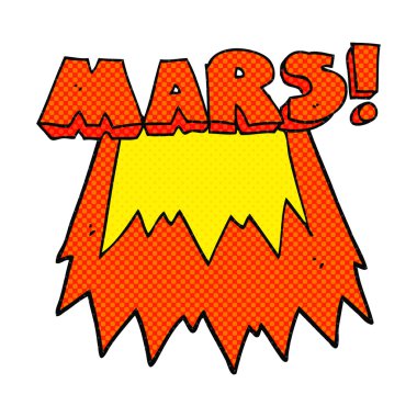 Mars metin sembol çizgi film