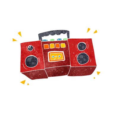 Retro çizgi film kaset kaset çalar