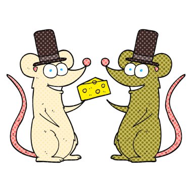 çizgi roman tarzı çizgi film fareler peynir ile