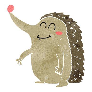 Retro karikatür kirpi