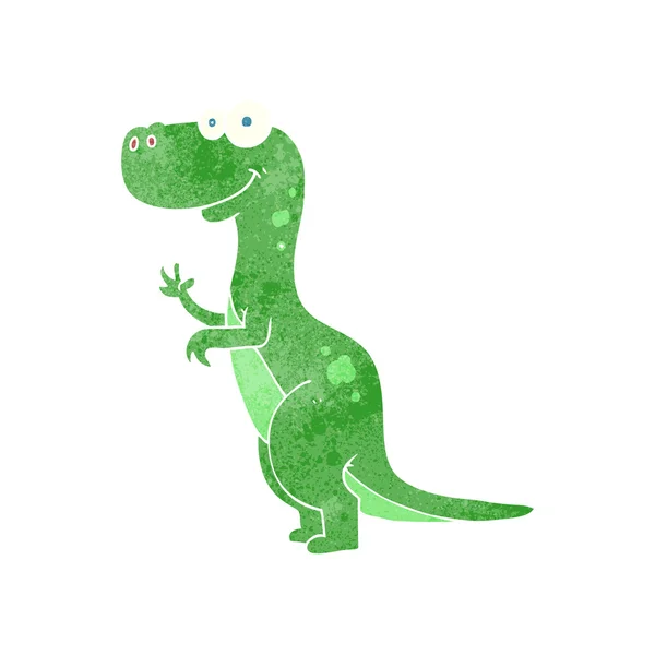 Dinosaurio de dibujos animados retro — Vector de stock