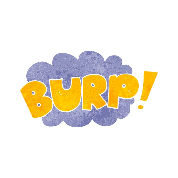 Rétro dessin animé burp texte — Image vectorielle