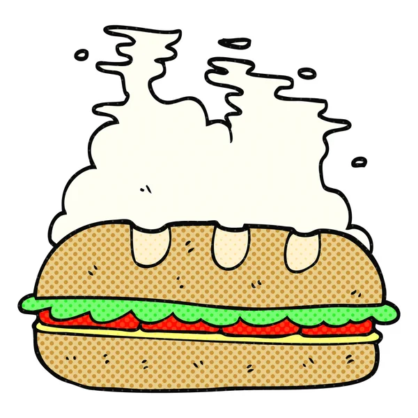 Dibujos animados enorme sándwich — Vector de stock