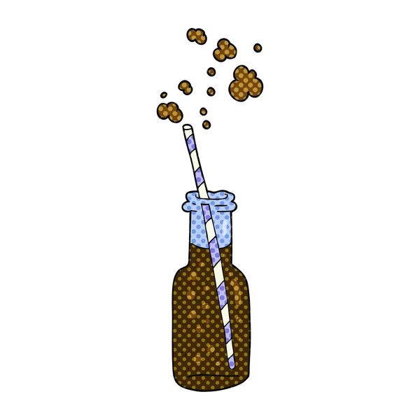 Karikatur sprudelnde Trinkflasche — Stockvektor