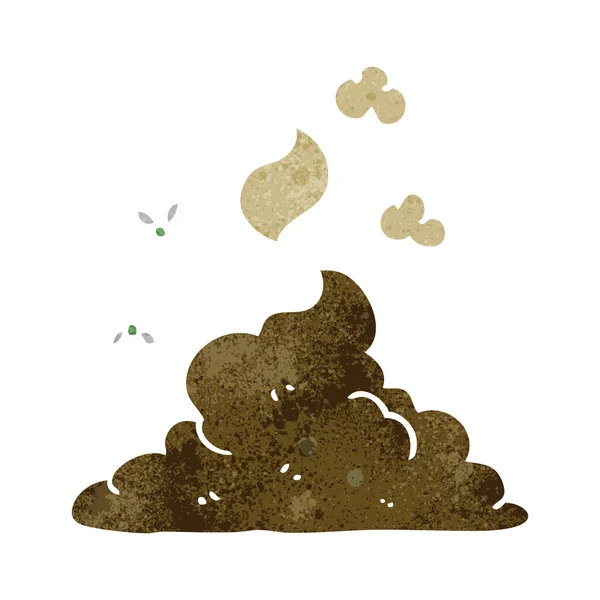 Retro cartoon steaming pile of poop — Stock Vector