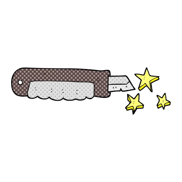 Serietidning stil tecknad kniv — Stock vektor