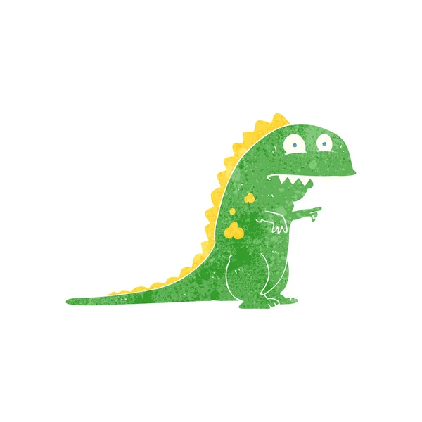 Retro kreslený dinosaurus — Stockový vektor