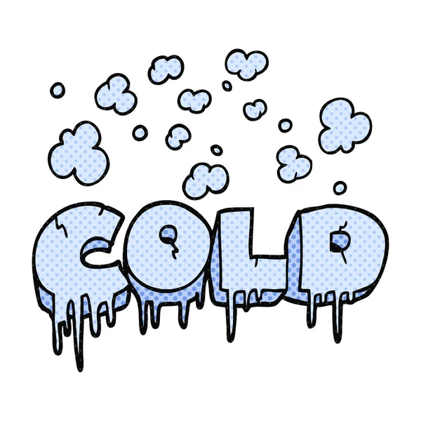 Estilo quadrinhos desenho animado símbolo de texto frio — Vetor de Stock