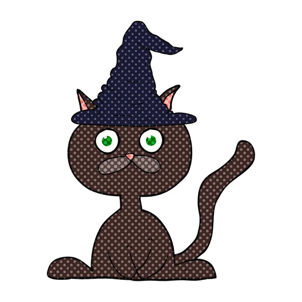 Cadılar Bayramı kedi çizgi film — Stok Vektör