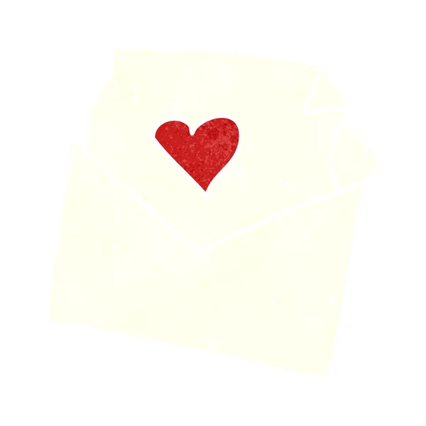 Retro tecknade kärleksbrev — Stock vektor