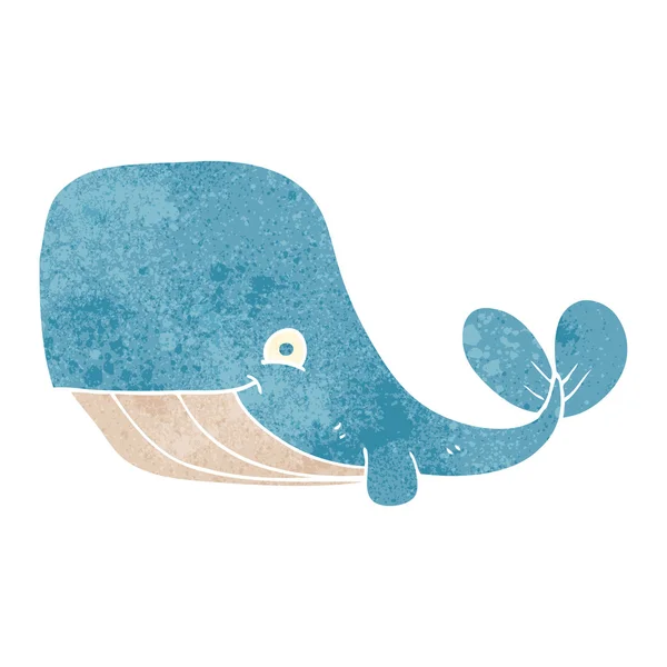 Retro cartoon happy whale — Stock vektor