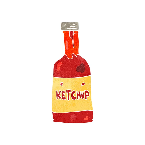 Ketchup retrô desenho animado — Vetor de Stock