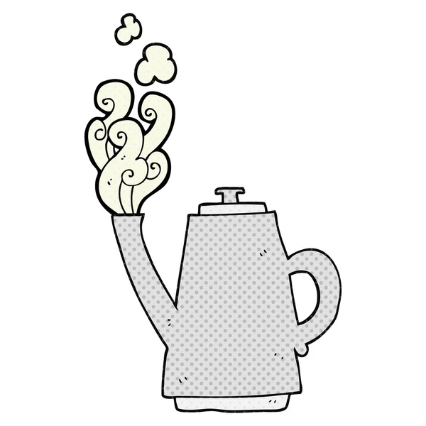 Cartoon rykande kaffe kettle — Stock vektor