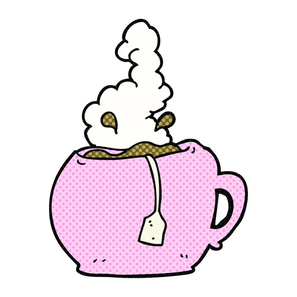 Karikatür bardak çay — Stok Vektör