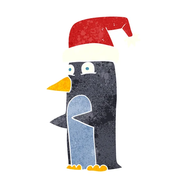 Pingüino de Navidad de dibujos animados retro — Archivo Imágenes Vectoriales