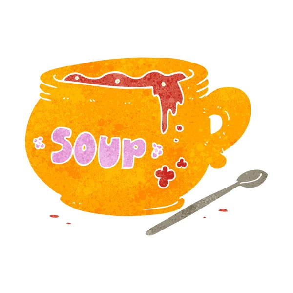 Bol à soupe caricaturale rétro — Image vectorielle