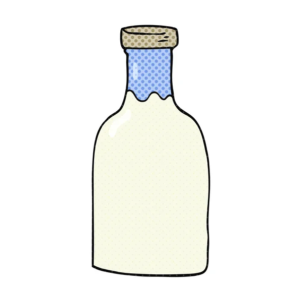 Botella de leche de dibujos animados — Vector de stock