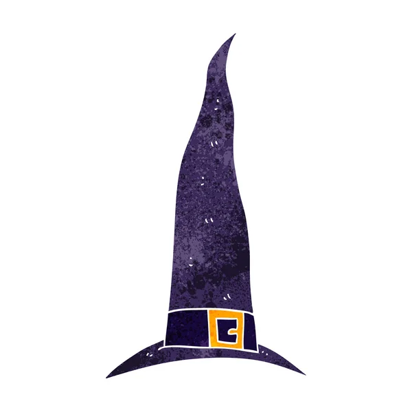 Retro kreslený čarodějnický klobouk — Stockový vektor
