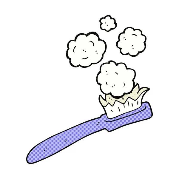 Serietidning stil tecknad tandborste — Stock vektor