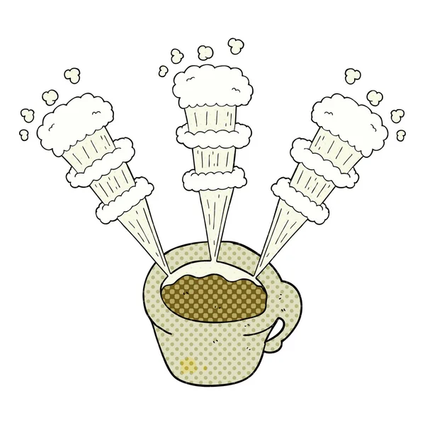 Cartoon hot coffee mug — Stock Vector