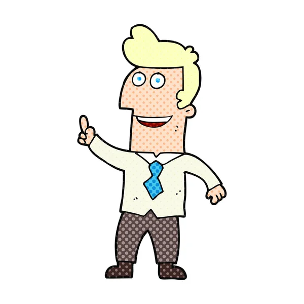 Мультфильм бизнесмен указывая — стоковый вектор