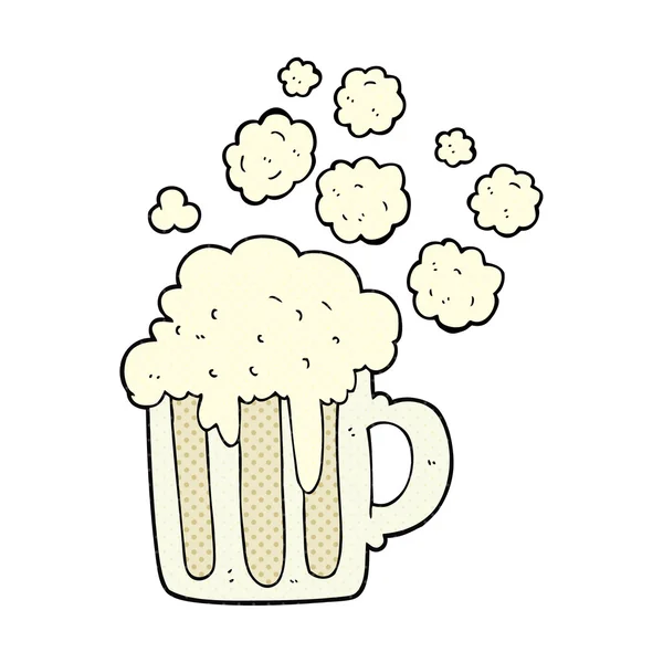 Cerveja espumosa dos desenhos animados — Vetor de Stock
