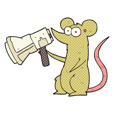 çizgi roman tarzı çizgi film fare megafon ile