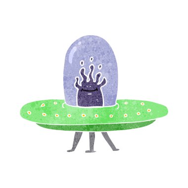 Retro karikatür uçan daire