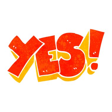 Retro karikatür Evet sembolü